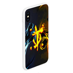 Чехол iPhone XS Max матовый Doom logo monster, цвет: 3D-белый — фото 2