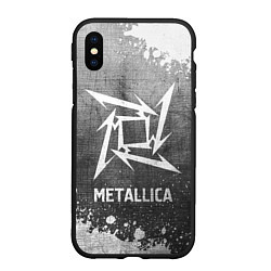 Чехол iPhone XS Max матовый Metallica - grey gradient, цвет: 3D-черный