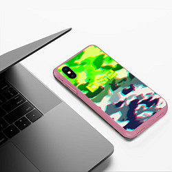 Чехол iPhone XS Max матовый Death stranding камуфляж, цвет: 3D-малиновый — фото 2