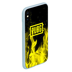 Чехол iPhone XS Max матовый PUBG fire yellow, цвет: 3D-голубой — фото 2