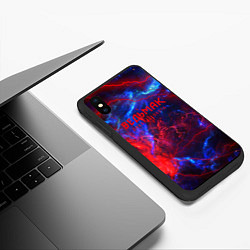 Чехол iPhone XS Max матовый Ведьмак космический шторм, цвет: 3D-черный — фото 2