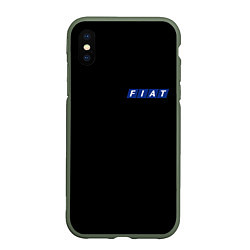 Чехол iPhone XS Max матовый FIAT logo auto, цвет: 3D-темно-зеленый