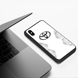 Чехол iPhone XS Max матовый Toyota white poly, цвет: 3D-черный — фото 2