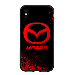 Чехол iPhone XS Max матовый Mazda - red gradient, цвет: 3D-черный