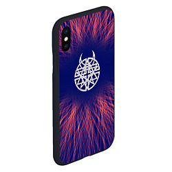 Чехол iPhone XS Max матовый Disturbed red energy, цвет: 3D-черный — фото 2