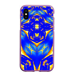 Чехол iPhone XS Max матовый Оптические стёкла абстракция, цвет: 3D-фиолетовый