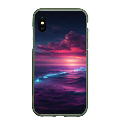 Чехол iPhone XS Max матовый Night sea, цвет: 3D-темно-зеленый