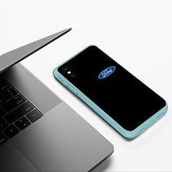 Чехол iPhone XS Max матовый FORD logo auto, цвет: 3D-мятный — фото 2