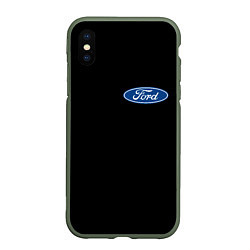 Чехол iPhone XS Max матовый FORD logo auto, цвет: 3D-темно-зеленый