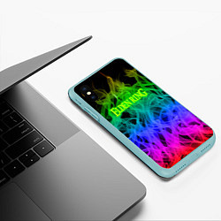 Чехол iPhone XS Max матовый Elden ring flame, цвет: 3D-мятный — фото 2