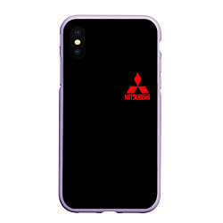 Чехол iPhone XS Max матовый Mitsubishi logo, цвет: 3D-светло-сиреневый