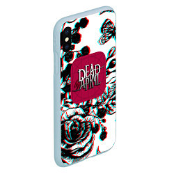 Чехол iPhone XS Max матовый Dead by april rose glitch, цвет: 3D-голубой — фото 2