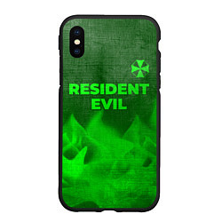 Чехол iPhone XS Max матовый Resident Evil - green gradient посередине