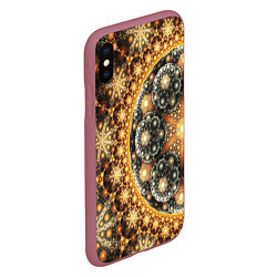 Чехол iPhone XS Max матовый Абстрактные узоры фрактала, цвет: 3D-малиновый — фото 2