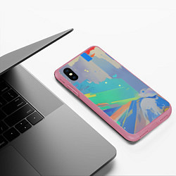 Чехол iPhone XS Max матовый Краска абстракция, цвет: 3D-малиновый — фото 2