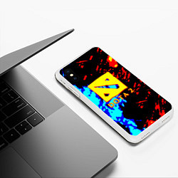 Чехол iPhone XS Max матовый Dota 2 огненный стиль, цвет: 3D-белый — фото 2