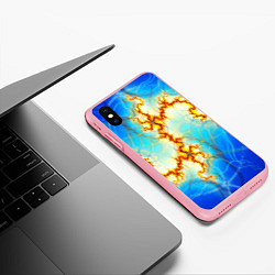 Чехол iPhone XS Max матовый Абстрактные молнии узоры, цвет: 3D-баблгам — фото 2