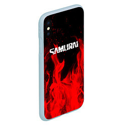 Чехол iPhone XS Max матовый Samurai fire red, цвет: 3D-голубой — фото 2