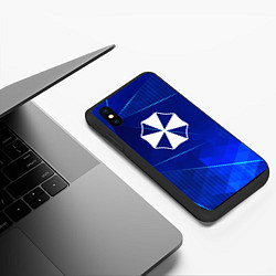 Чехол iPhone XS Max матовый Resident Evil blue poly, цвет: 3D-черный — фото 2