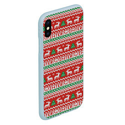 Чехол iPhone XS Max матовый Deer christmas pattern, цвет: 3D-голубой — фото 2