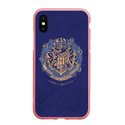 Чехол iPhone XS Max матовый Happy Christmas - Hogwarts