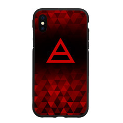 Чехол iPhone XS Max матовый Thirty Seconds to Mars red poly, цвет: 3D-черный