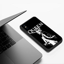 Чехол iPhone XS Max матовый Queen Freddie Mercury король, цвет: 3D-черный — фото 2