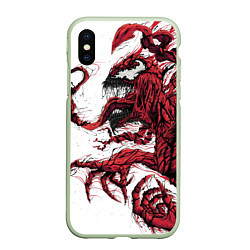 Чехол iPhone XS Max матовый Carnage - Symbiot, цвет: 3D-салатовый