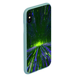 Чехол iPhone XS Max матовый Абстрактный путь в зелёный портал, цвет: 3D-мятный — фото 2