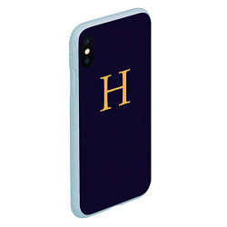 Чехол iPhone XS Max матовый Weasley jumper letter H, цвет: 3D-голубой — фото 2