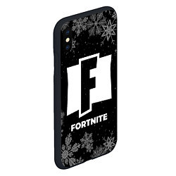 Чехол iPhone XS Max матовый Снежный Fortnite, цвет: 3D-черный — фото 2