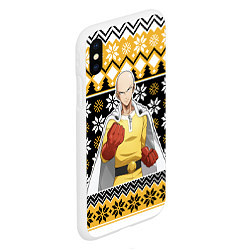 Чехол iPhone XS Max матовый One-Punch Man sweater, цвет: 3D-белый — фото 2