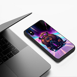 Чехол iPhone XS Max матовый Капибара нео, цвет: 3D-черный — фото 2