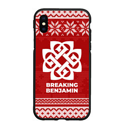 Чехол iPhone XS Max матовый Новогодний Breaking Benjamin, цвет: 3D-черный