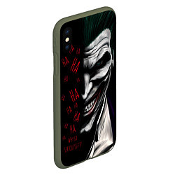 Чехол iPhone XS Max матовый Joker in the dark, цвет: 3D-темно-зеленый — фото 2