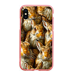 Чехол iPhone XS Max матовый Зайцы, цвет: 3D-баблгам