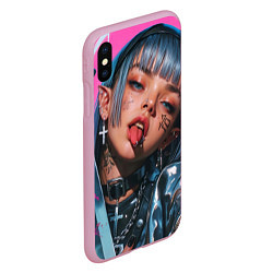 Чехол iPhone XS Max матовый Future samurai pink girl, цвет: 3D-розовый — фото 2