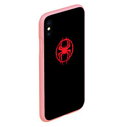 Чехол iPhone XS Max матовый Miles Morales - logo, цвет: 3D-баблгам — фото 2