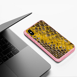 Чехол iPhone XS Max матовый Красивая кожа змеи, цвет: 3D-баблгам — фото 2