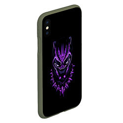 Чехол iPhone XS Max матовый Black Panther head, цвет: 3D-темно-зеленый — фото 2