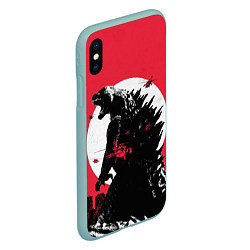 Чехол iPhone XS Max матовый Godzilla destroys the city, цвет: 3D-мятный — фото 2