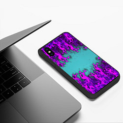 Чехол iPhone XS Max матовый Фиолетовое пламя, цвет: 3D-черный — фото 2