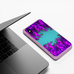 Чехол iPhone XS Max матовый Фиолетовое пламя, цвет: 3D-сиреневый — фото 2