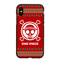 Чехол iPhone XS Max матовый One Piece new year, цвет: 3D-черный