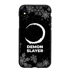 Чехол iPhone XS Max матовый Снежный Demon Slayer, цвет: 3D-черный