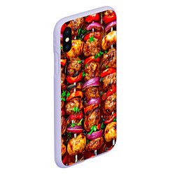 Чехол iPhone XS Max матовый Шашлычок, цвет: 3D-светло-сиреневый — фото 2