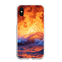 Чехол iPhone XS Max матовый Стихия огня и воды, цвет: 3D-белый