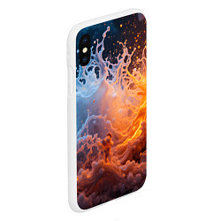 Чехол iPhone XS Max матовый Брызги воды и огня, цвет: 3D-белый — фото 2