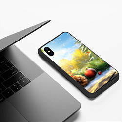 Чехол iPhone XS Max матовый Солнечный новый год, цвет: 3D-черный — фото 2