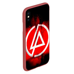 Чехол iPhone XS Max матовый Linkin Park: Red style, цвет: 3D-красный — фото 2